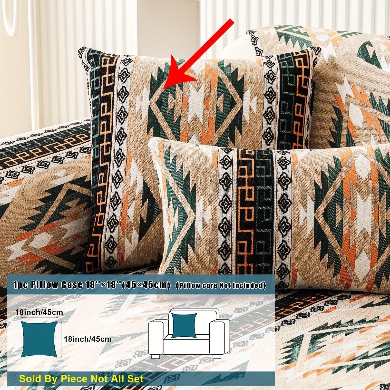 Boho Couch Cover - Chic Snow Chenille Sofa Slipcover