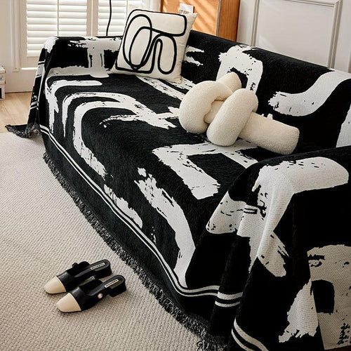 Boho Couch Cover Ultra Soft | All-Seasons Chenille Fabric |