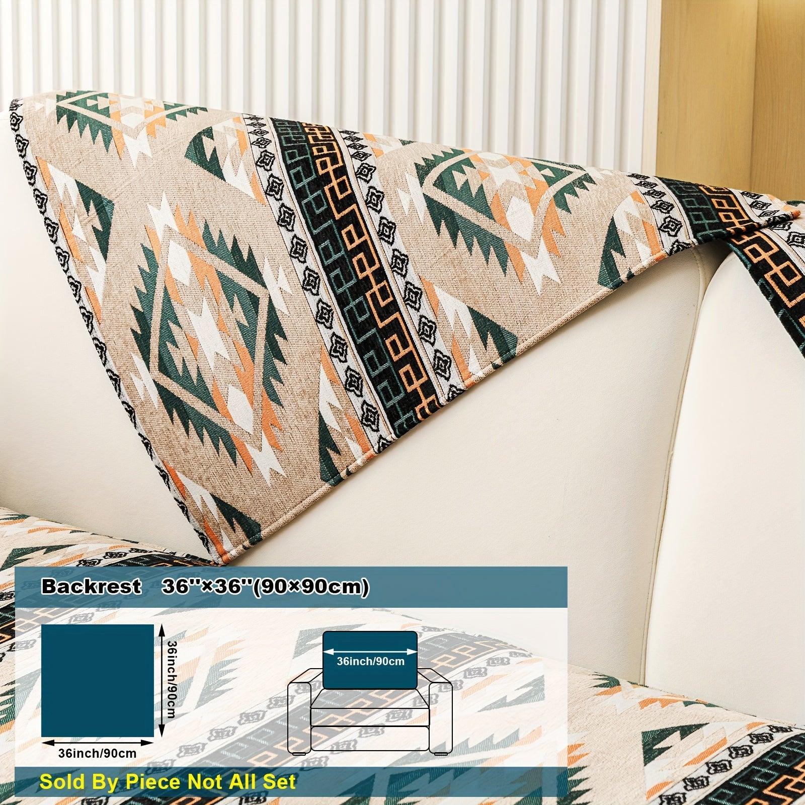 Boho Couch Cover - Chic Snow Chenille Sofa Slipcover