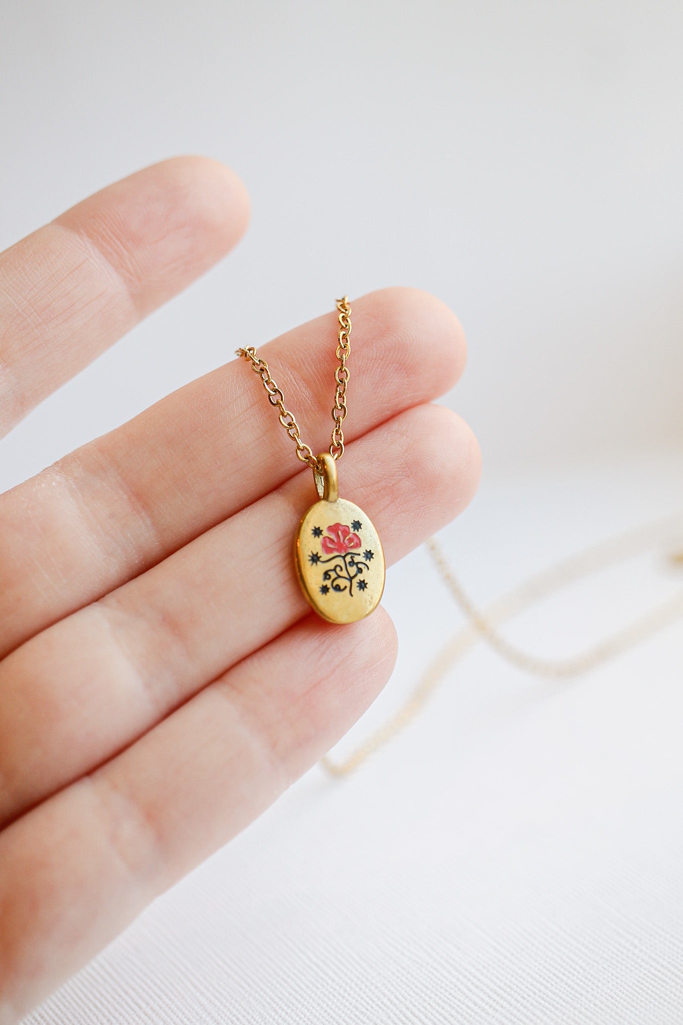 Irene Necklace in Red and Gold