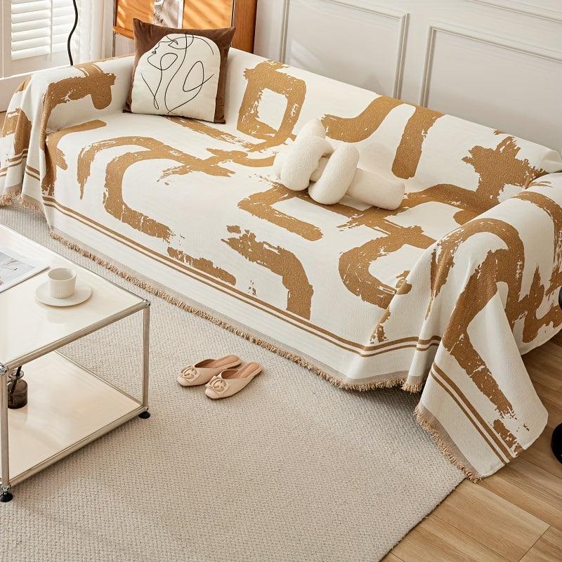 Boho Couch Cover Ultra Soft | All-Seasons Chenille Fabric |
