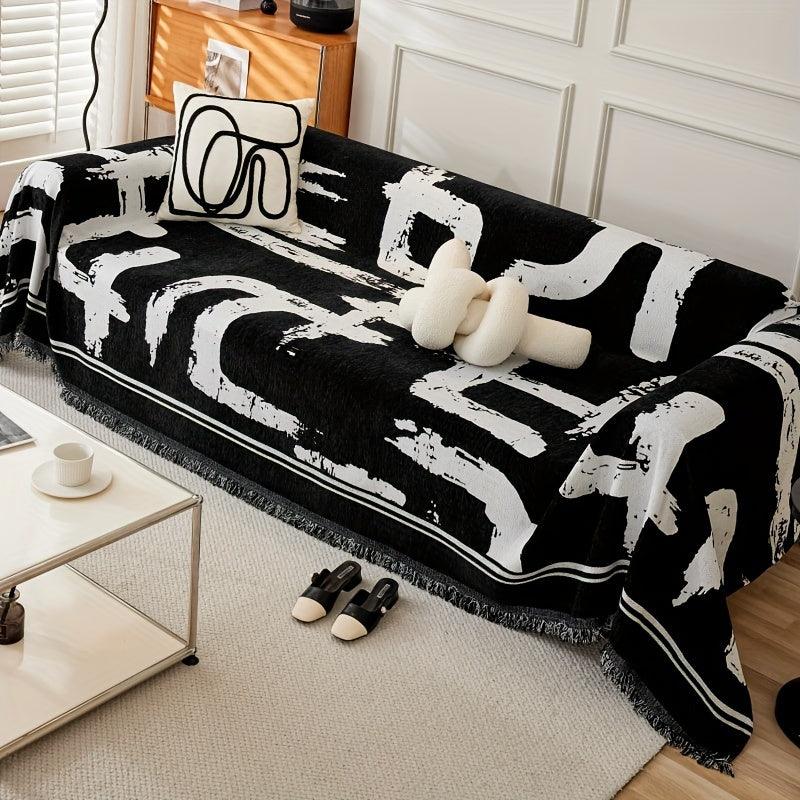 Boho Couch Cover Ultra Soft | All-Seasons Chenille Fabric |